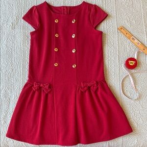 Gymboree Red Formal Kids Dress with Gold Buttons